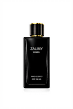 Black perfume bottle labeled 'Sara' on a white background