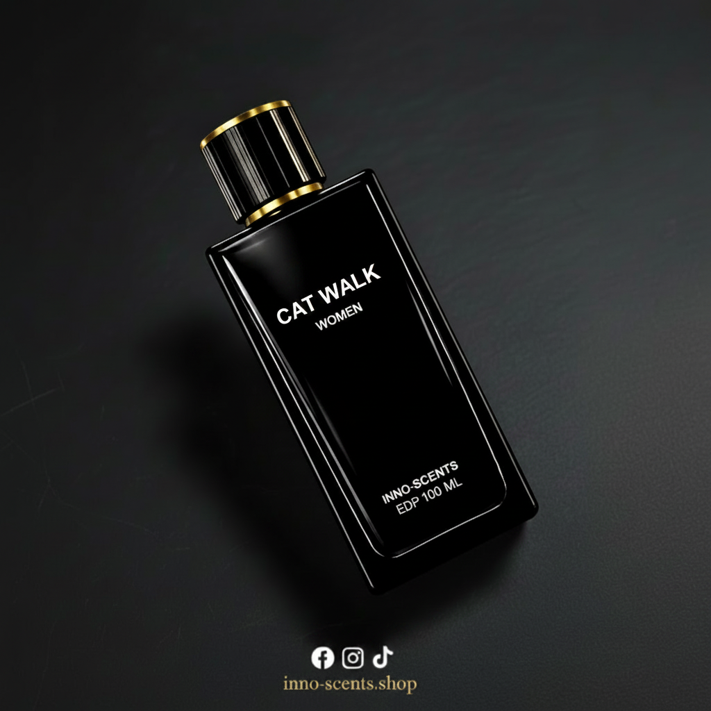 Black perfume bottle labeled 'Velvet Women' on a dark background