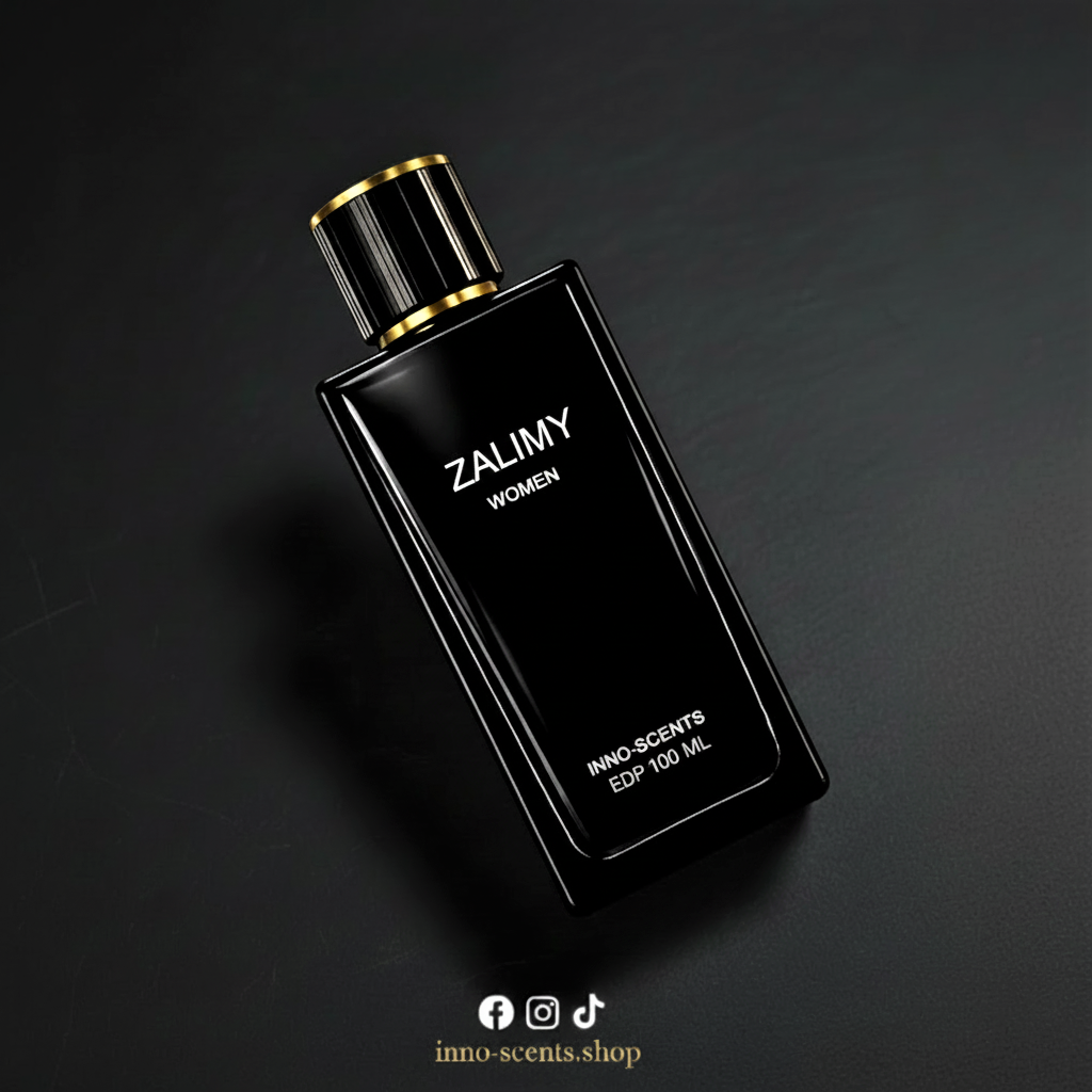 Black perfume bottle labeled 'SARA' on a dark background