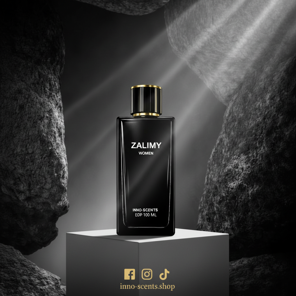 Black perfume bottle labeled 'SARA' on a dark background